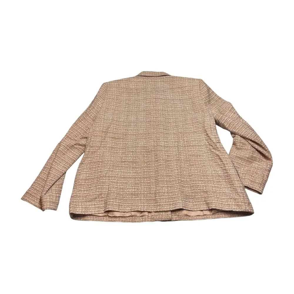 Alfred Dunner Blazer Jacket Women's 14 Pink Acrylic Lined Collared Button Front - Picture 2 of 7